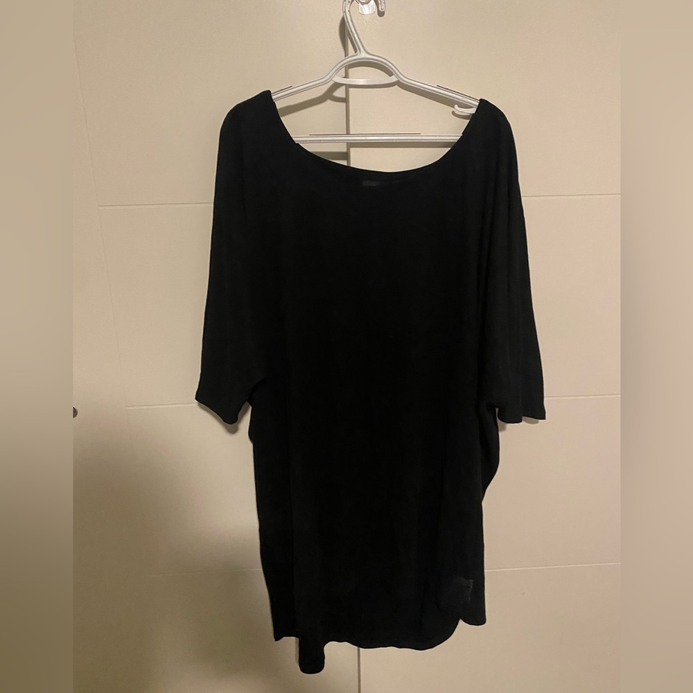 Suede Batwing Shift Dress